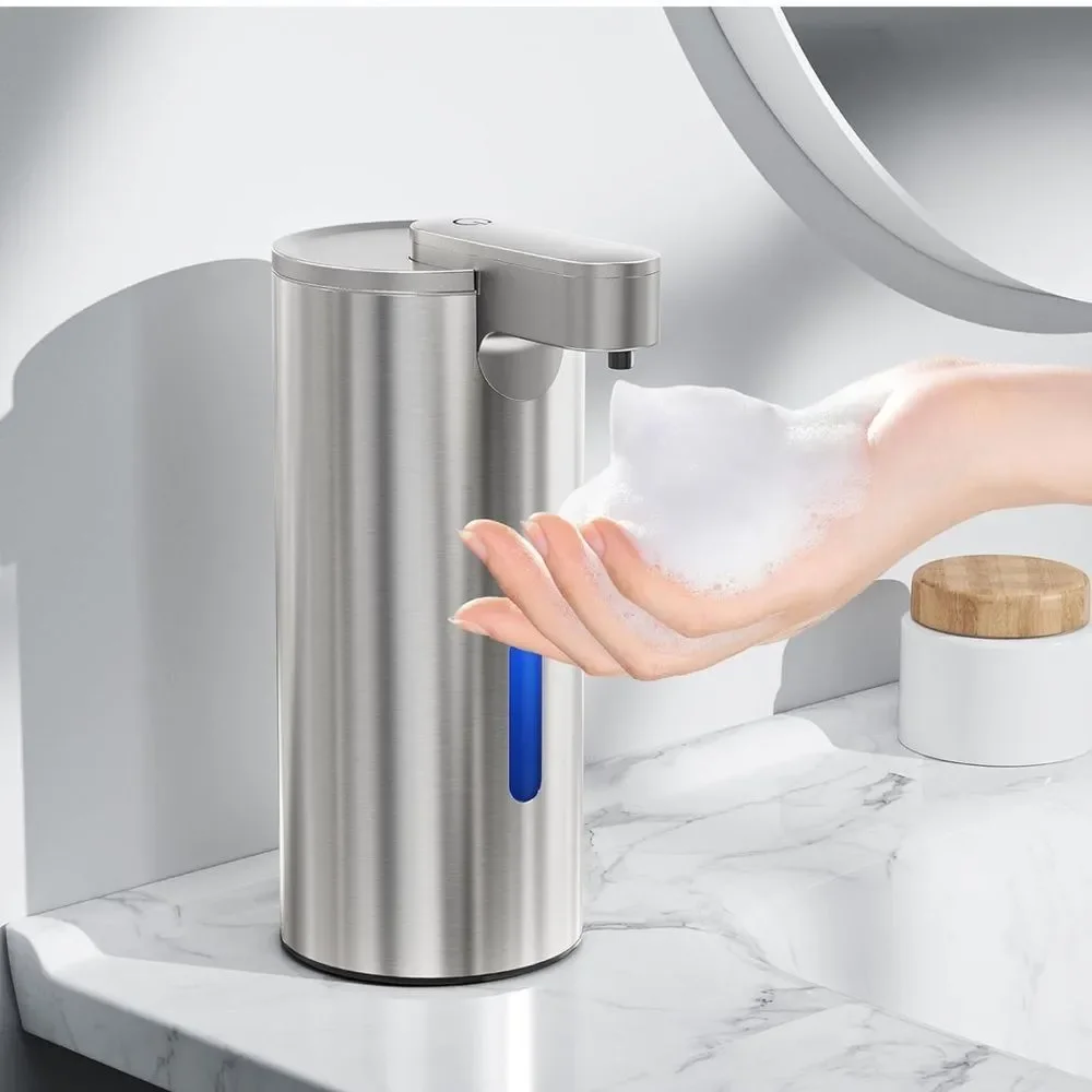 Fantictas Automatic Foaming Soap Dispenser Touchless, Stainless Steel 11.5 oz